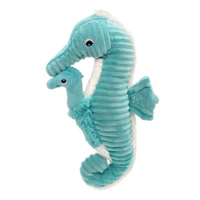 Peluche les ptipotos hippocampe et son bébé papadou aqua