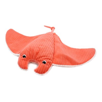 Peluche géante les ptipotos raie manta et son bébé mantalou corail