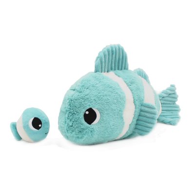 Peluche les ptipotos poisson clown maman et bébé aqua