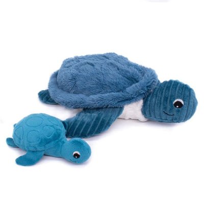 Peluche les ptipotos maman et bébé tortue bleu