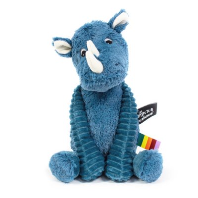 Peluche les ptipotos rhinocéros grobisous bleu