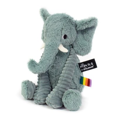 Peluche les ptipotos éléphant dimoitou vert