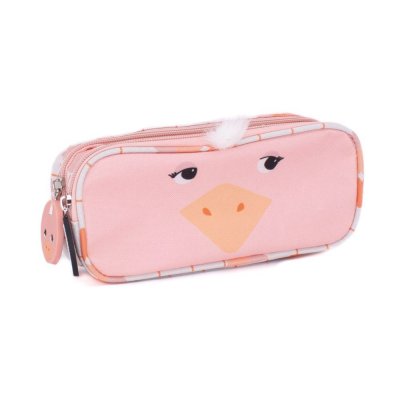 LES DEGLINGOS Trousse scolaire double pomelos l'autruche