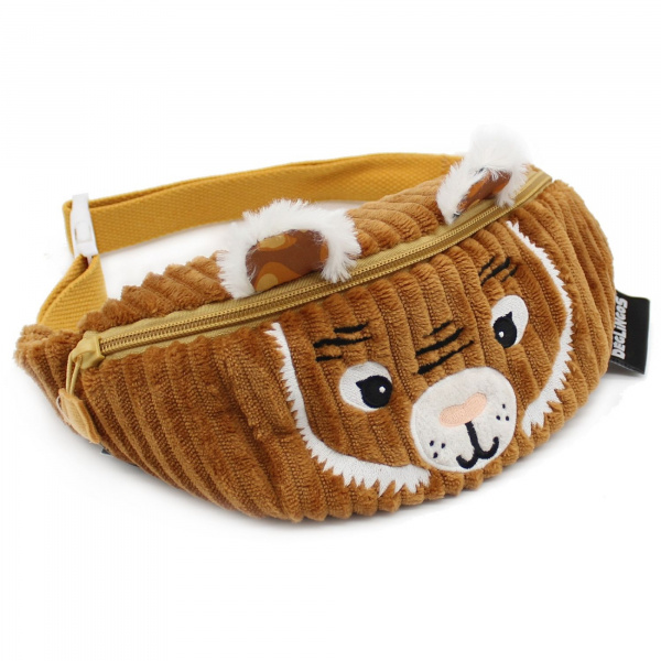 Sac banane enfant velours spéculos le tigre Les deglingos