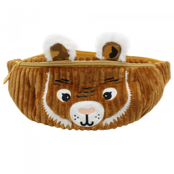 Sac banane enfant velours spéculos le tigre Les deglingos