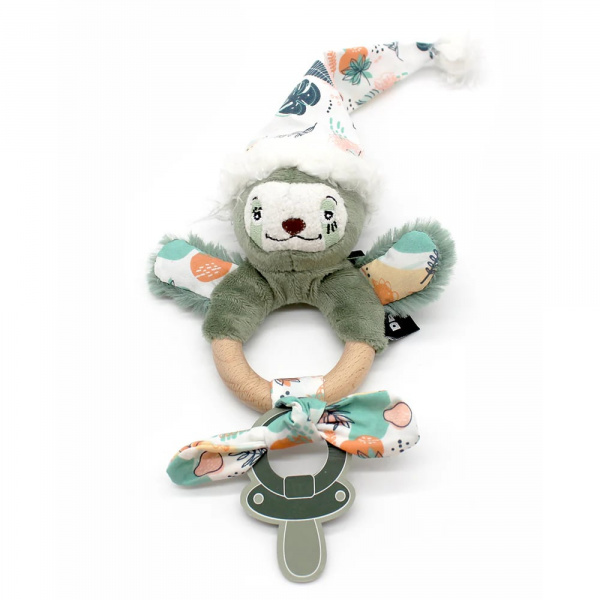 Anneau de dentition silicone et bois chillos le paresseux Les deglingos