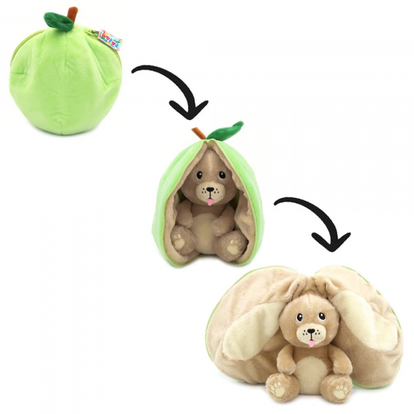 Peluche réversible flipetz chien et pomme Les deglingos