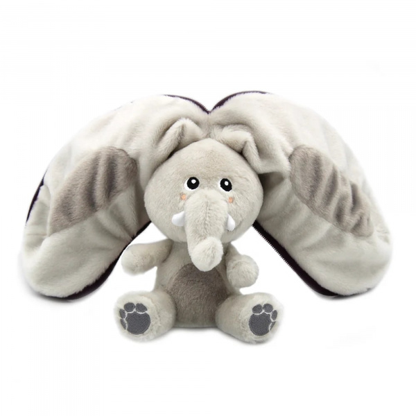 Peluche réversible flipetz éléphant et aubergine Les deglingos