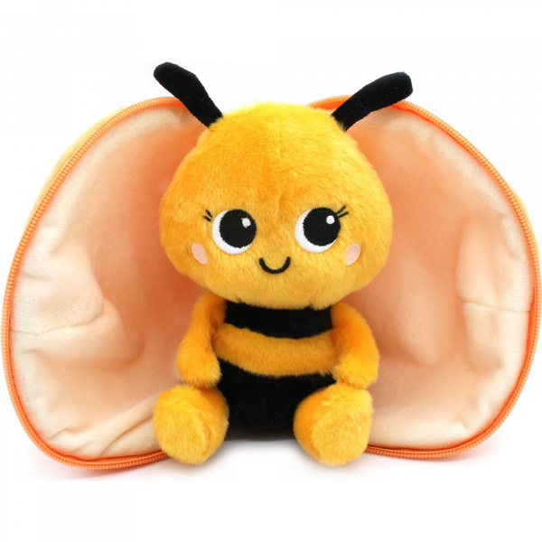 Peluche réversible flipetz abeille et clémentine Les deglingos
