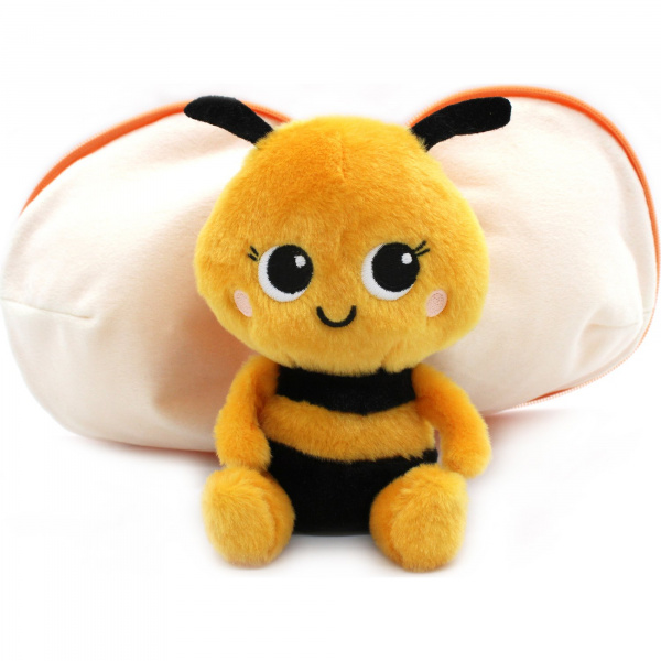 Peluche réversible flipetz abeille et clémentine Les deglingos