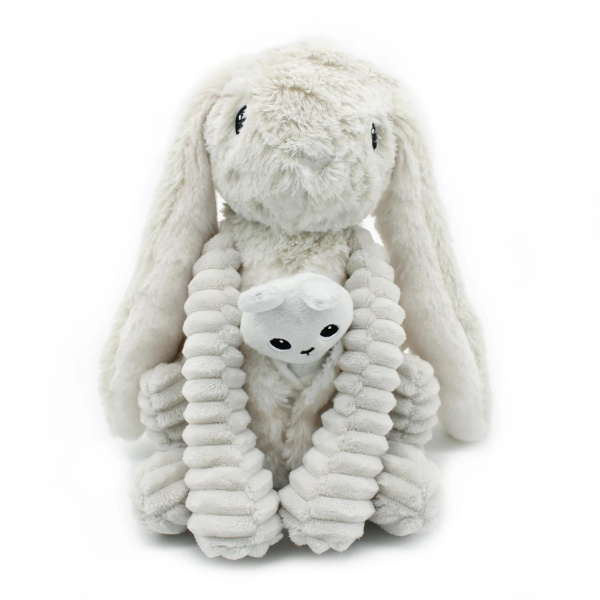 Peluche les ptipotos lapin et son bébé gris Les deglingos