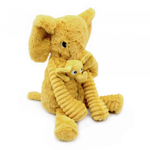 Peluche les ptipotos éléphant et son bébé moutarde Les deglingos