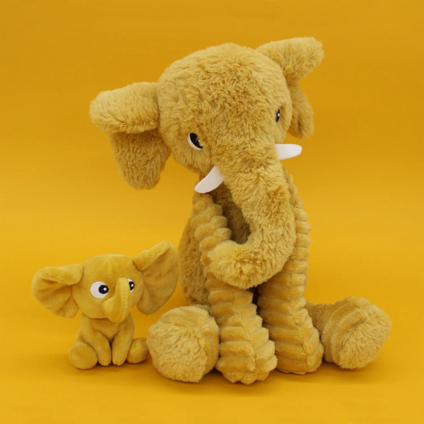 Peluche les ptipotos éléphant et son bébé moutarde Les deglingos