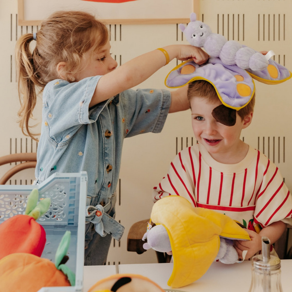 Peluche réversible flipetz papillon et banane Les deglingos