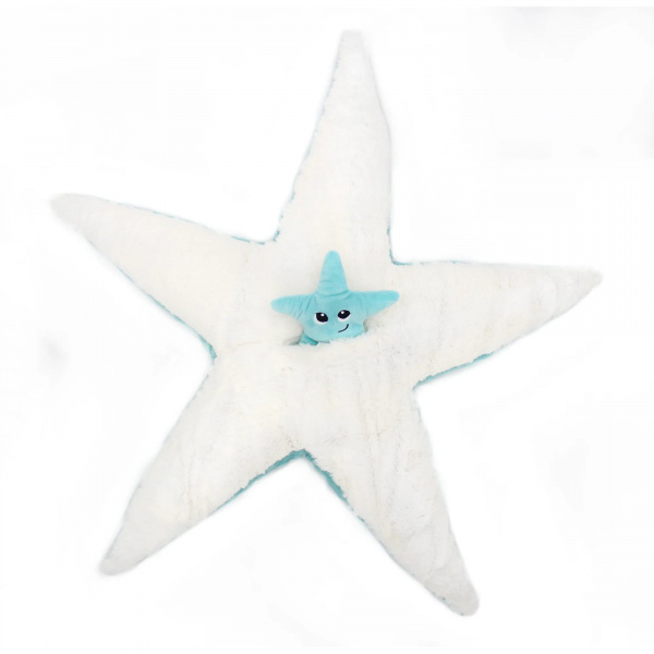 Peluche les ptipotos étoile de mer et son bébé aqua Les deglingos