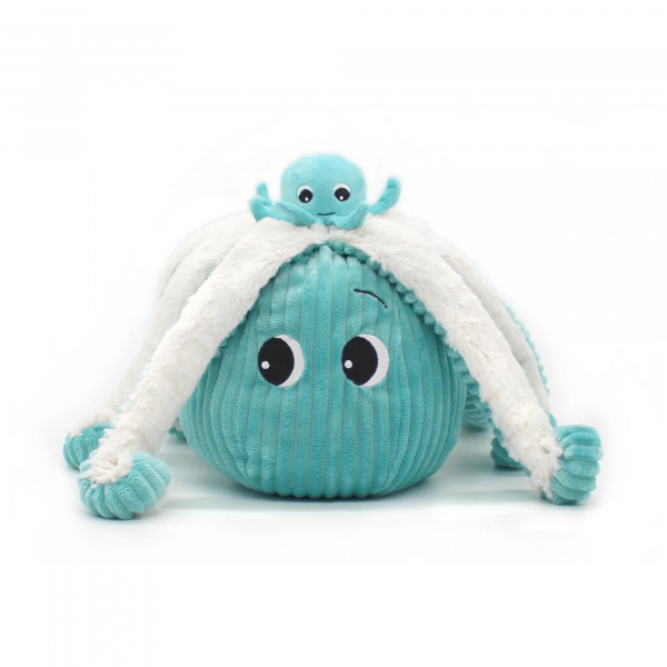 Peluche géante les ptipotos pieuvre et son bébé filou menthe Les deglingos