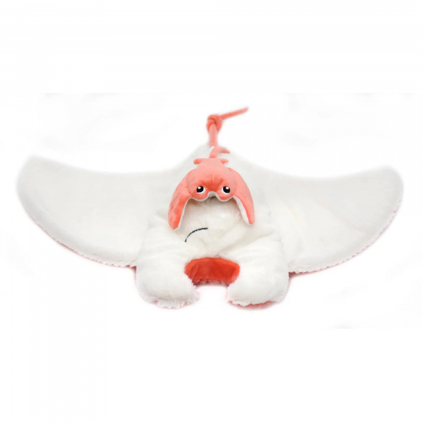Peluche géante les ptipotos raie manta et son bébé mantalou corail Les deglingos