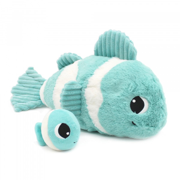Peluche les ptipotos poisson clown maman et bébé aqua Les deglingos