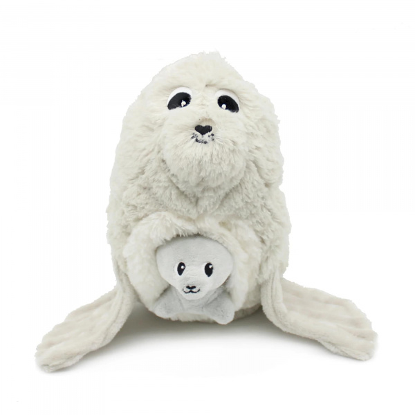 Peluche les ptipotos otarie maman et bébé gris clair Les deglingos