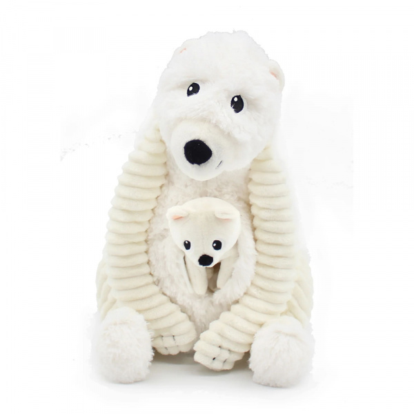 Peluche les ptipotos ours polaire maman et bébé blanc Les deglingos
