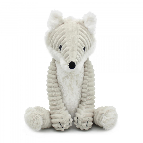 Peluche les ptipotos renard arctique maman et bébé gris clair Les deglingos