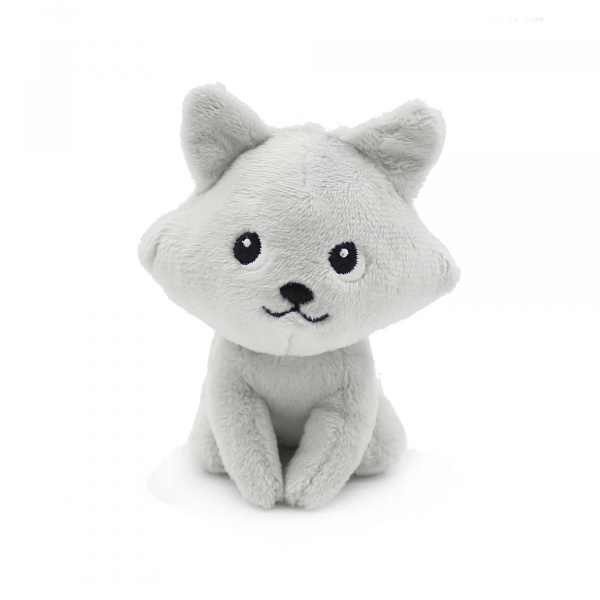 Peluche les ptipotos renard arctique maman et bébé gris clair Les deglingos