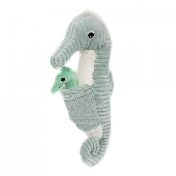Peluche les ptipotos hippocampe et son bébé papadou menthe Les deglingos
