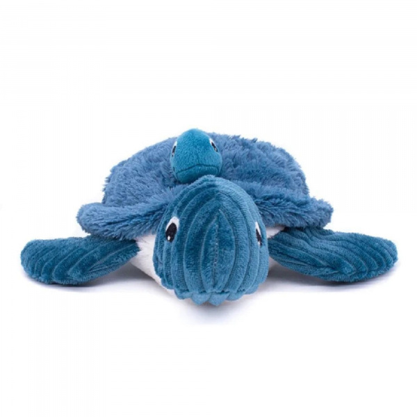 Peluche les ptipotos maman et bébé tortue bleu Les deglingos