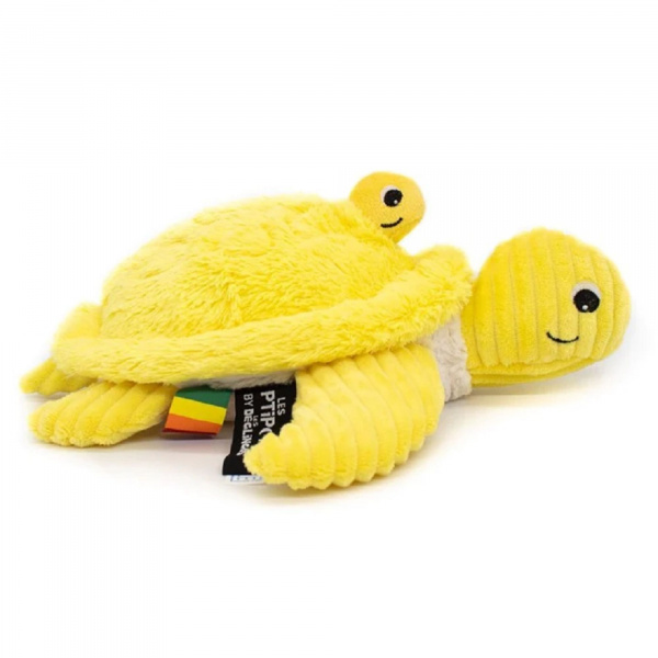 Peluche les ptipotos maman et bébé tortue jaune Les deglingos