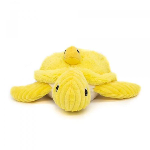 Peluche les ptipotos maman et bébé tortue jaune Les deglingos