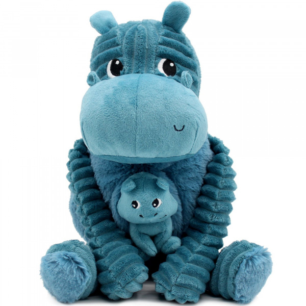 Peluche les ptipotos l'hippopotame bibou maman et bébé Les deglingos