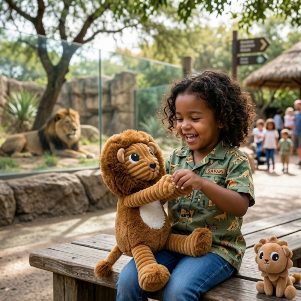 Peluche les ptipotos le lion graou papa et bébé Les deglingos