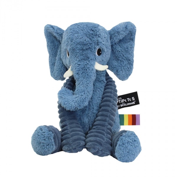 Peluche les ptipotos éléphant dimoitou bleu Les deglingos