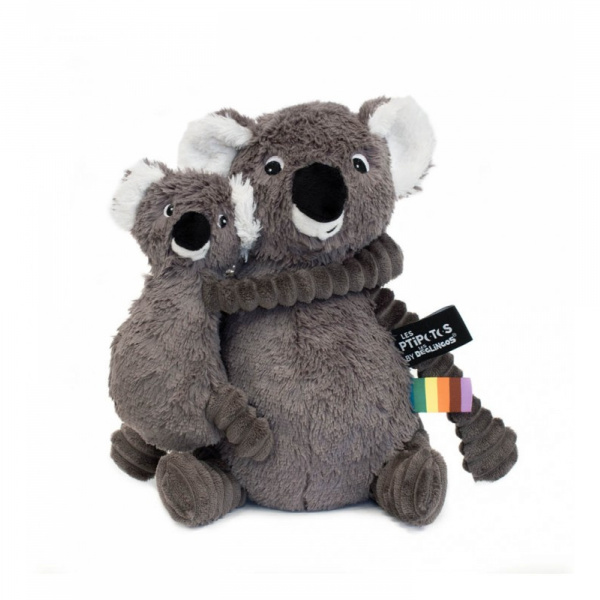 Peluche les ptipotos koala et son bébé trankilou gris Les deglingos