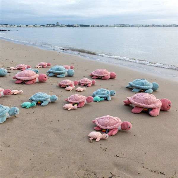 Peluche géante les ptipotos tortue sauvenou rose Les deglingos