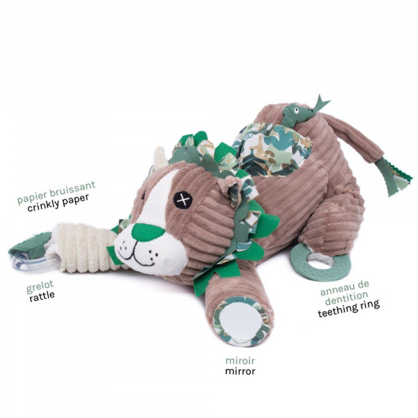 Peluche d'activités jelekros le lion Les deglingos
