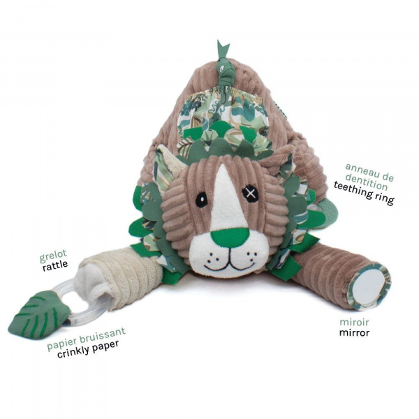 Peluche d'activités jelekros le lion Les deglingos