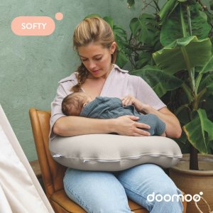Coussin d’allaitement compact softy tetra jersey sand Doomoo