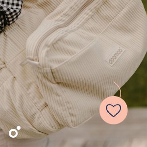 Sac à langer velours côtelé fluffy corduroy beige Doomoo