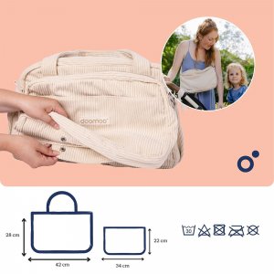 Sac à langer velours côtelé fluffy corduroy beige Doomoo