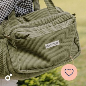 Sac à langer velours côtelé fluffy corduroy kaki Doomoo