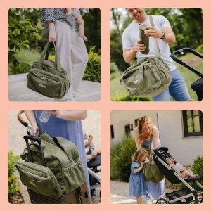 Sac à langer velours côtelé fluffy corduroy kaki Doomoo