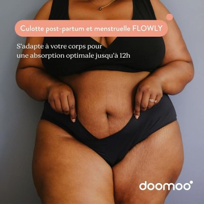 Culotte post partum et menstruelle flowly black l/xl/xxl