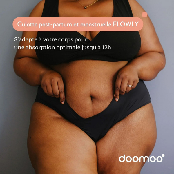 Culotte post partum et menstruelle flowly black xs/s/m Doomoo