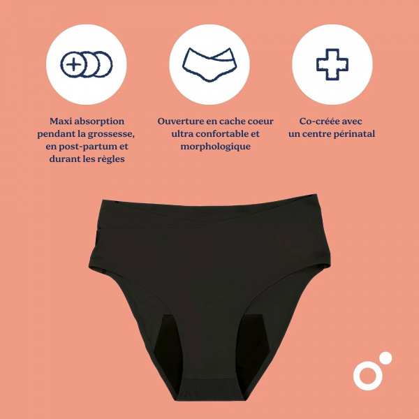 Culotte post partum et menstruelle flowly black xs/s/m Doomoo