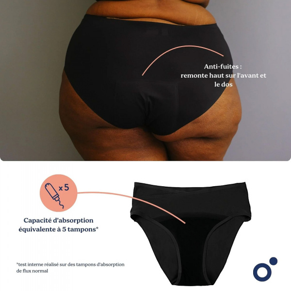 Culotte post partum et menstruelle flowly black xs/s/m Doomoo