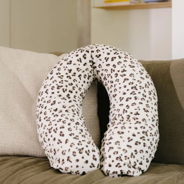 Housse de rechange pour coussin de maternité buddy allaitement leopard cream Doomoo