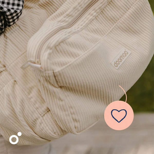 Sac à langer velours côtelé fluffy corduroy beige Doomoo