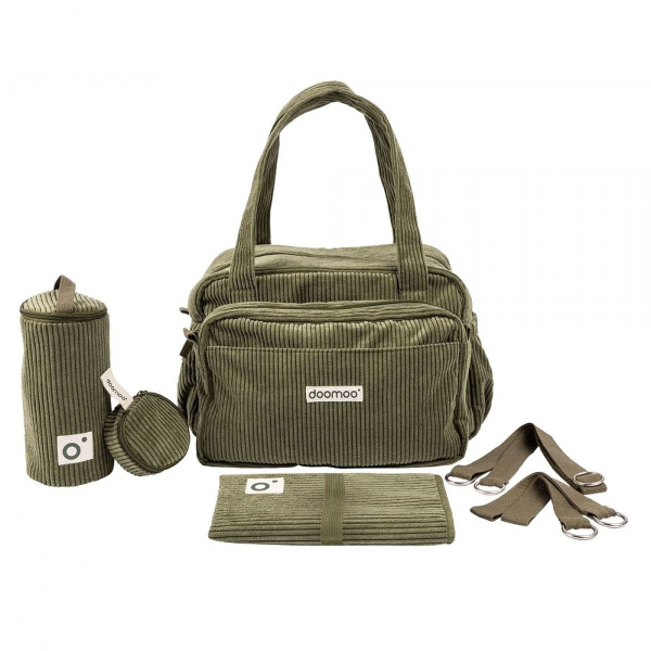 Sac à langer velours côtelé fluffy corduroy kaki Doomoo