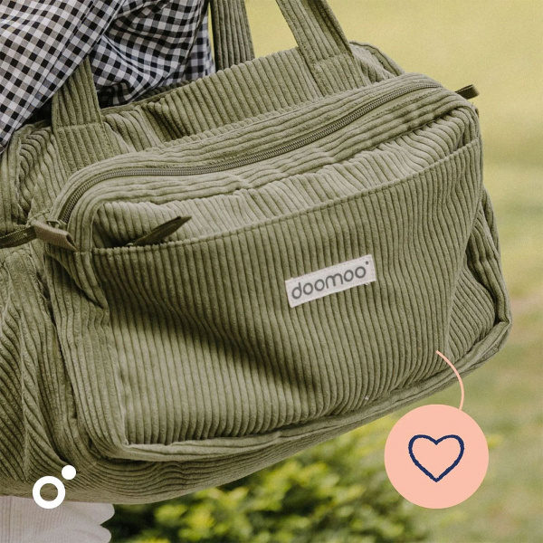 Sac à langer velours côtelé fluffy corduroy kaki Doomoo